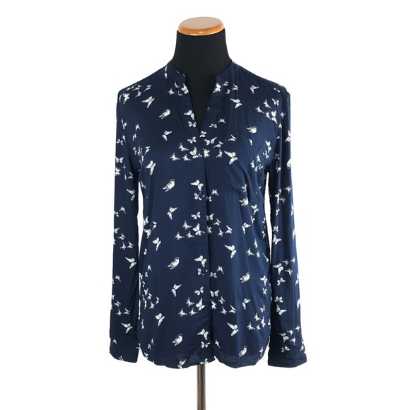 Primark Tops - Primark Butterfly Blue Button Down Shirt Size 4